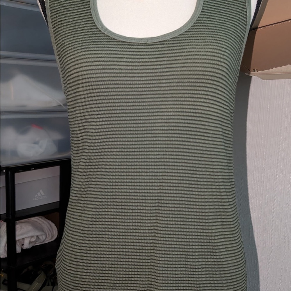 Olive Striped Women's Tank Top
